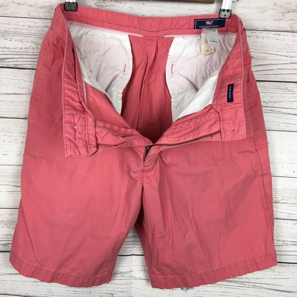 Vineyard Vines Mens Shorts 32 Pink Club Flat Front 100% Cotton Preppy Summer - Picture 7 of 11